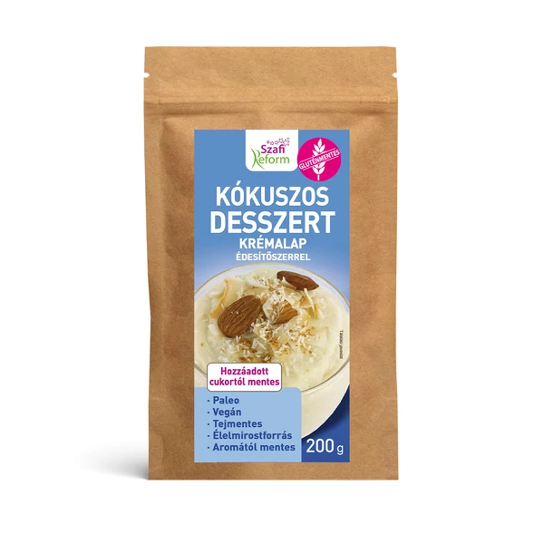Szafi Reform Kókuszos desszert krémalap édesítőszerrel (bounty ízű) 200 g (paleo, vegán, gluténmentes, tejmentes)