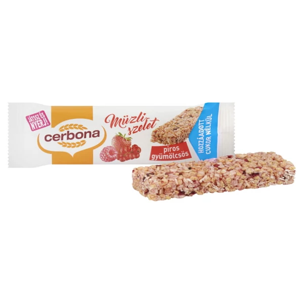 Cerbona szelet HOZZÁADOTT CUKORMENTES - Piros Gyümölcsös