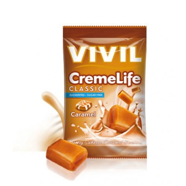 VIVIL Hozzáadott Cukormentes Tejszínes-Karamellás keménycukorka 60 g